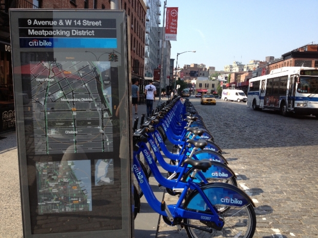 The Citi Bike Rack at West 14th Street and 9th Avenue