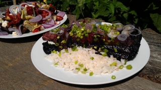 Wild Thymes Korean Ginger Scallion Marinade on Short Ribs