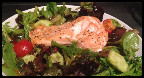 Ton Ton Ginger Salad with Baked Salmon