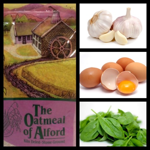 Oatmeal of Alford- Garlic-Eggs-Basil- Ingredients