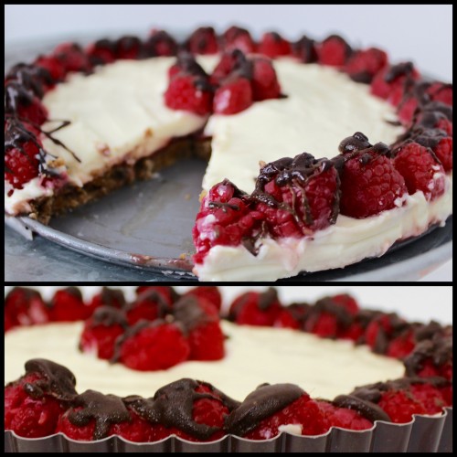 No Bake Raspberry Cream Pie